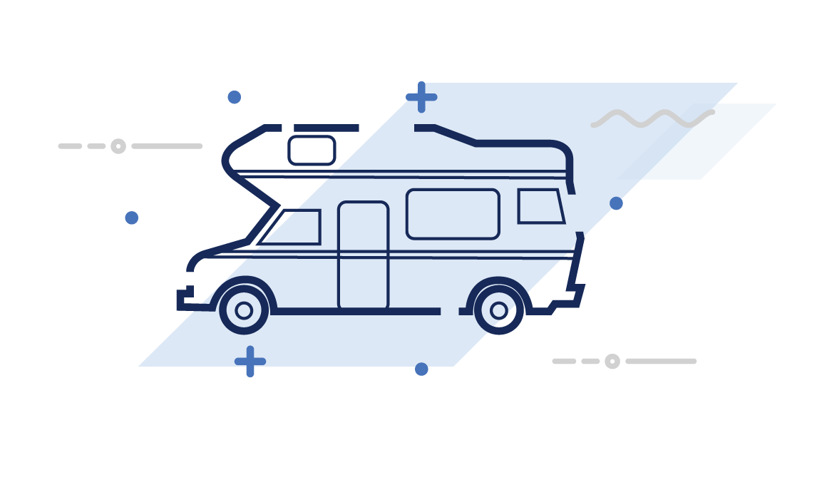 illustration of rv mobile camper